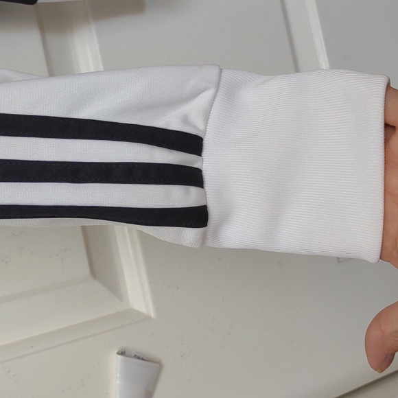 Adidas Women's Full Zip LS Stand Collar Snap HandWarmer Pockets Track Jacket Vtg - Picture 8 of 16